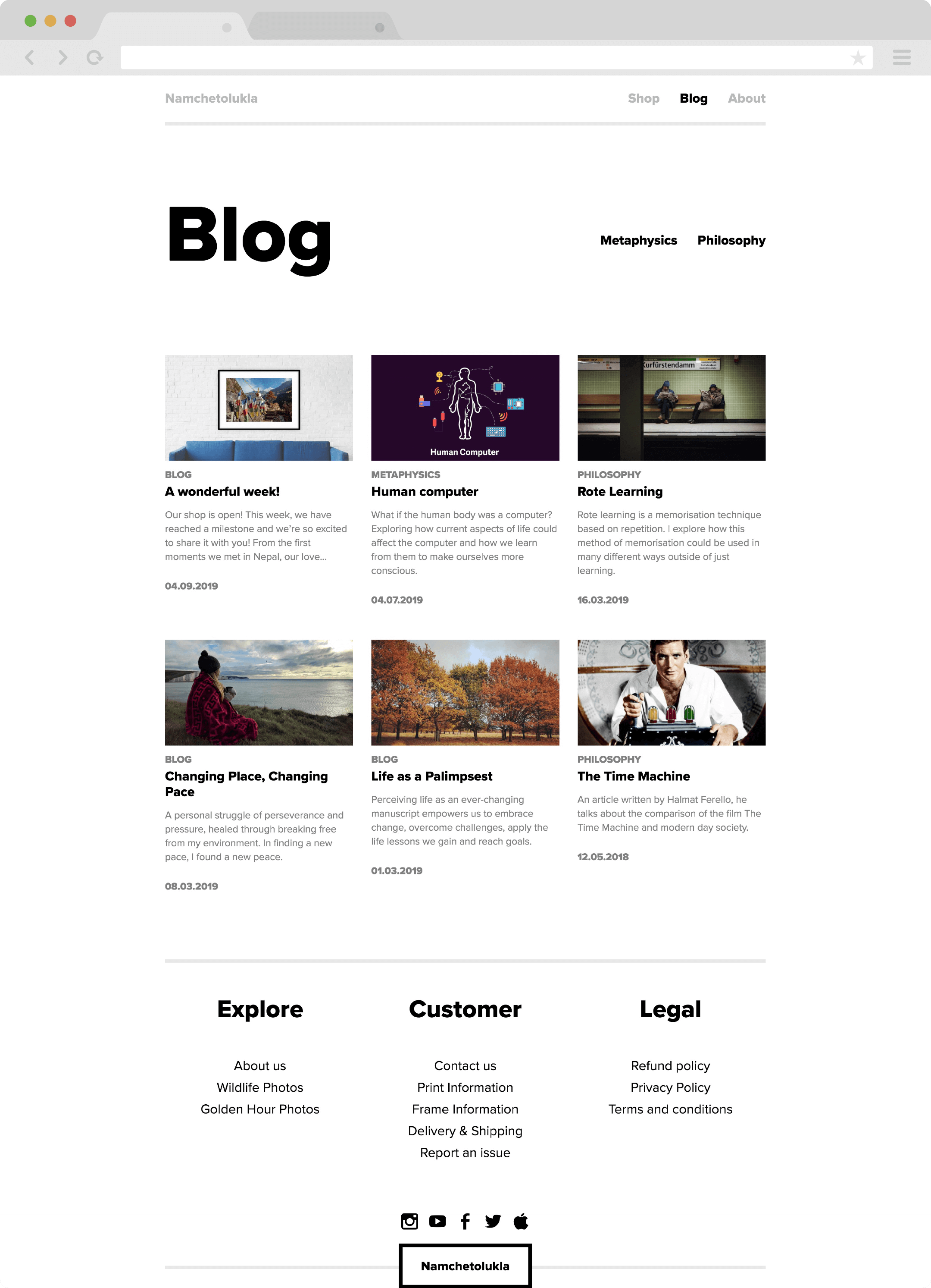 Blog section design